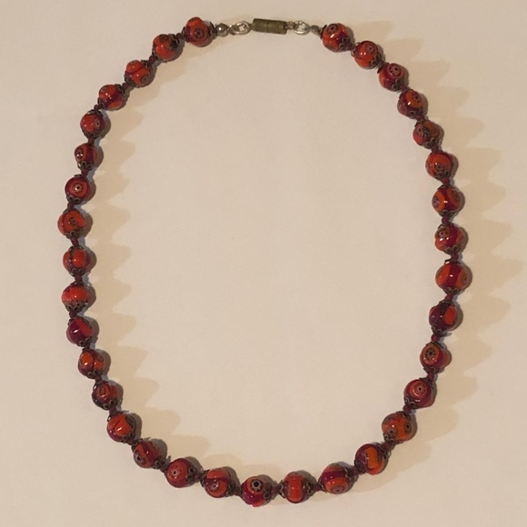 Venetian Murano Millefiori Glass Bead Necklace - Picture 1 of 6